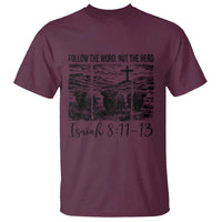 Follow the Word Not The Herd T Shirt Vintage Bible Verse Christian Country Highland Cow Boho - Wonder Print Shop