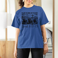 Follow the Word Not The Herd T Shirt For Women Vintage Bible Verse Christian Country Highland Cow Boho - Wonder Print Shop