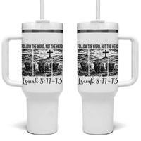Follow the Word Not The Herd Tumbler With Handle Vintage Bible Verse Christian Country Highland Cow Boho - Wonder Print Shop