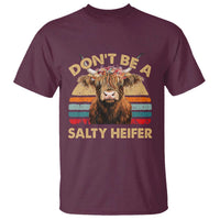 Highland Cow T Shirt Dont Be A Salty Heifer - Wonder Print Shop