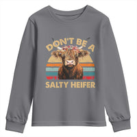 Highland Cow Youth Sweatshirt Dont Be A Salty Heifer - Wonder Print Shop