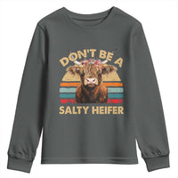 Highland Cow Youth Sweatshirt Dont Be A Salty Heifer - Wonder Print Shop