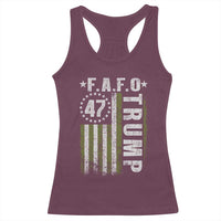 Funny Fafo Racerback Tank Top President 47 FDT American Flag