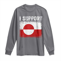 I Support Greenland Long Sleeve Shirt Grunge Flag
