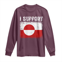 I Support Greenland Long Sleeve Shirt Grunge Flag