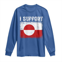 I Support Greenland Long Sleeve Shirt Grunge Flag