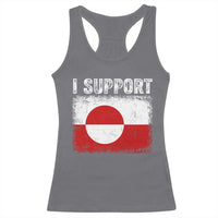 I Support Greenland Racerback Tank Top Grunge Flag