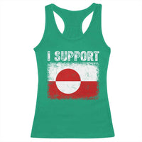 I Support Greenland Racerback Tank Top Grunge Flag