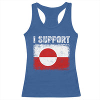I Support Greenland Racerback Tank Top Grunge Flag