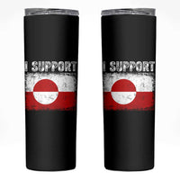 I Support Greenland Skinny Tumbler Grunge Flag
