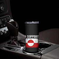 I Support Greenland Skinny Tumbler Grunge Flag