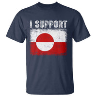 I Support Greenland T Shirt Grunge Flag
