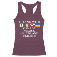 I Stand With Canada Mexico Greenland Ukraine Racerback Tank Top Solidarity Flags Political Statement