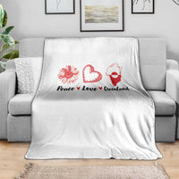 Peace Love Greenland Throw Blanket Sunflower Flag Stand With Greenland