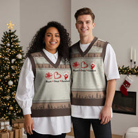 Peace Love Greenland V-Neck Knit Sweater Vest Sunflower Flag Stand With Greenland