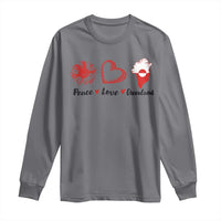 Peace Love Greenland Long Sleeve Shirt Sunflower Flag Stand With Greenland