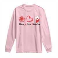 Peace Love Greenland Long Sleeve Shirt Sunflower Flag Stand With Greenland