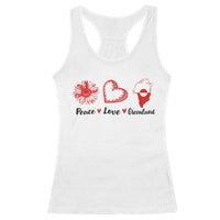 Peace Love Greenland Racerback Tank Top Sunflower Flag Stand With Greenland