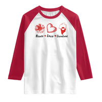 Peace Love Greenland Raglan Shirt Sunflower Flag Stand With Greenland