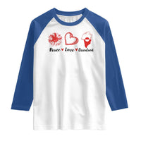 Peace Love Greenland Raglan Shirt Sunflower Flag Stand With Greenland