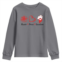 Peace Love Greenland Youth Sweatshirt Sunflower Flag Stand With Greenland