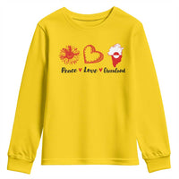 Peace Love Greenland Youth Sweatshirt Sunflower Flag Stand With Greenland