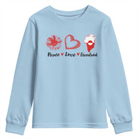 Peace Love Greenland Youth Sweatshirt Sunflower Flag Stand With Greenland