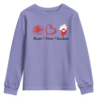 Peace Love Greenland Youth Sweatshirt Sunflower Flag Stand With Greenland