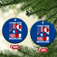 I Stand With Greenland Ceramic Ornament Greenlander US Flag Greenland American Usa America