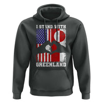 I Stand With Greenland Hoodie Greenlander US Flag Greenland American Usa America