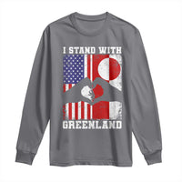 I Stand With Greenland Long Sleeve Shirt Greenlander US Flag Greenland American Usa America