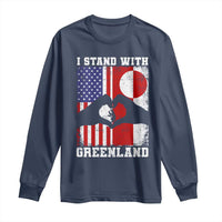 I Stand With Greenland Long Sleeve Shirt Greenlander US Flag Greenland American Usa America