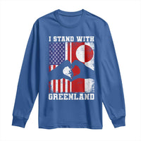 I Stand With Greenland Long Sleeve Shirt Greenlander US Flag Greenland American Usa America