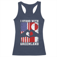 I Stand With Greenland Racerback Tank Top Greenlander US Flag Greenland American Usa America