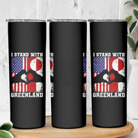 I Stand With Greenland Skinny Tumbler Greenlander US Flag Greenland American Usa America