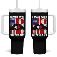 I Stand With Greenland Tumbler With Handle Greenlander US Flag Greenland American Usa America