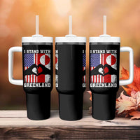 I Stand With Greenland Tumbler With Handle Greenlander US Flag Greenland American Usa America