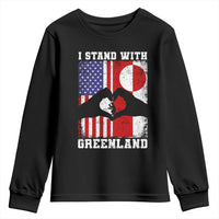 I Stand With Greenland Youth Sweatshirt Greenlander US Flag Greenland American Usa America