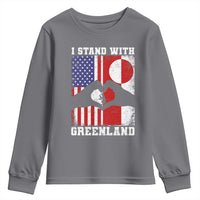 I Stand With Greenland Youth Sweatshirt Greenlander US Flag Greenland American Usa America