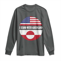 I Stand With Greenland Long Sleeve Shirt Political Protest Greenlander American Flag