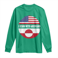 I Stand With Greenland Long Sleeve Shirt Political Protest Greenlander American Flag
