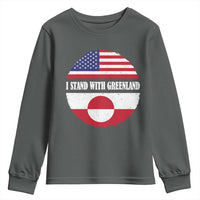 I Stand With Greenland Youth Sweatshirt Political Protest Greenlander American Flag