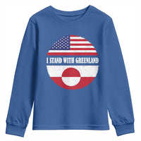 I Stand With Greenland Youth Sweatshirt Political Protest Greenlander American Flag