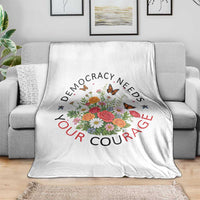 Pro Democracy Throw Blanket Human Rights Our Rage Protest Floral FDT