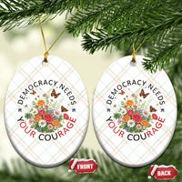 Pro Democracy Ceramic Ornament Human Rights Our Rage Protest Floral FDT