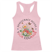 Pro Democracy Racerback Tank Top Human Rights Our Rage Protest Floral FDT
