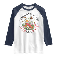 Pro Democracy Raglan Shirt Human Rights Our Rage Protest Floral FDT
