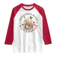 Pro Democracy Raglan Shirt Human Rights Our Rage Protest Floral FDT