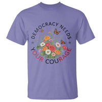 Pro Democracy T Shirt Human Rights Our Rage Protest Floral FDT