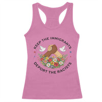Keep The Immigrants Deport The Racist Racerback Tank Top Floral FDT